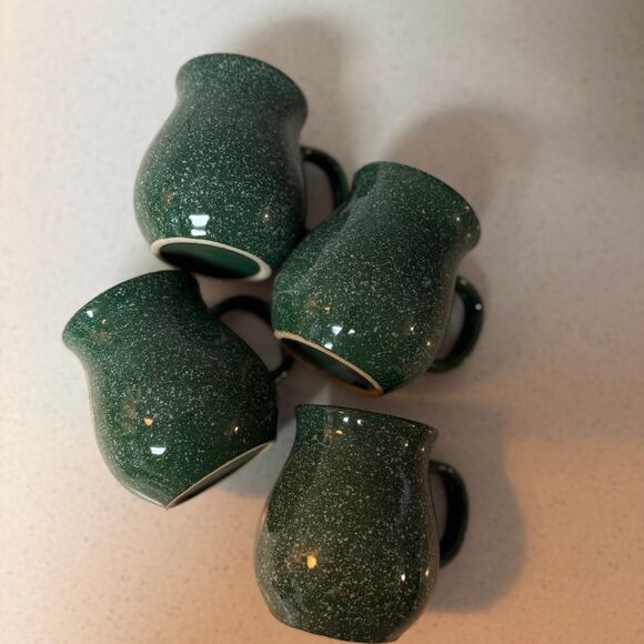Other - Set of 4 Green Speckled Stoneware Mugs | Irish St Patrick’s Day Christmas